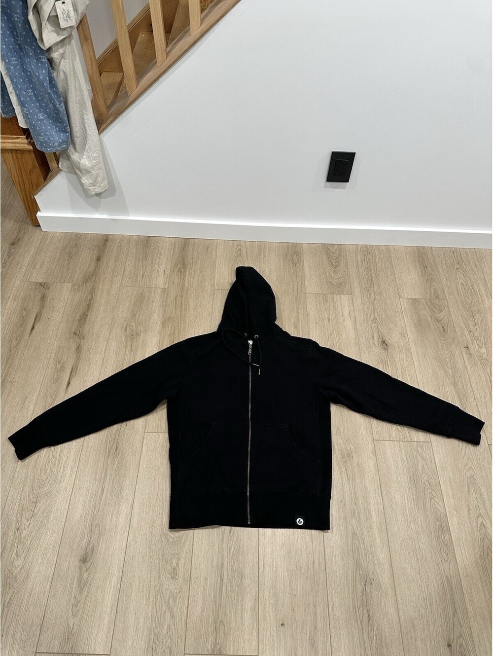 American Giant Hoodie Mens Large Black Full Zip Made USA Sweatshirt